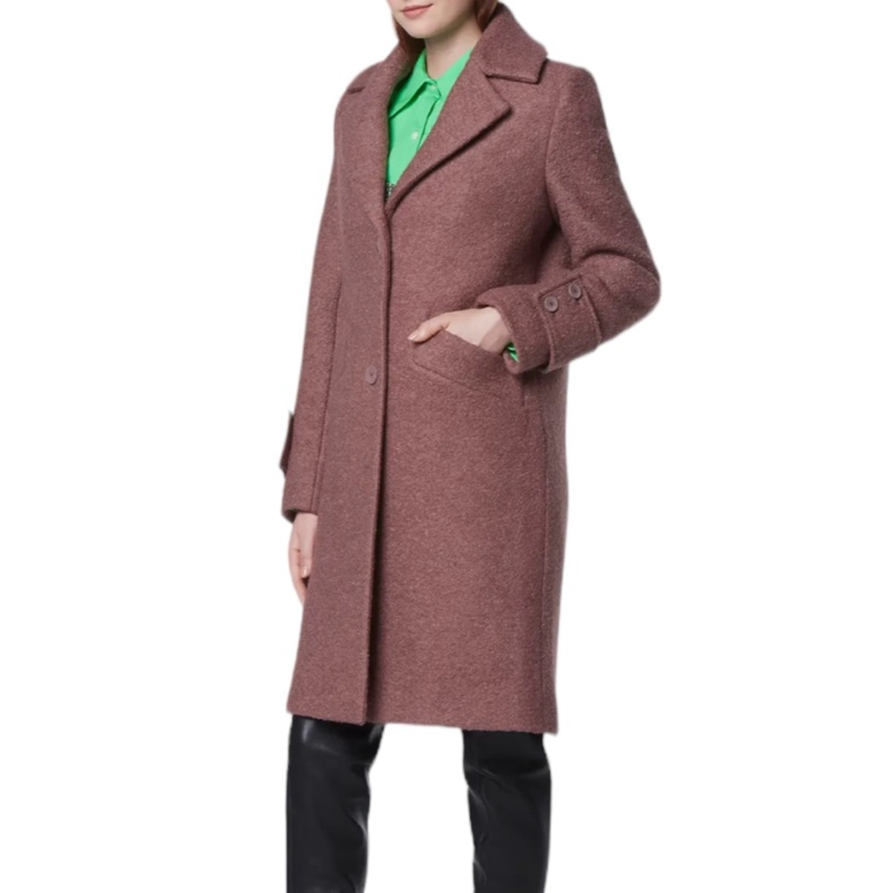 NWT ANDREW MARC Coat Regine Winter Coat Boucle Wool Blend Pink NEW Barbiecore